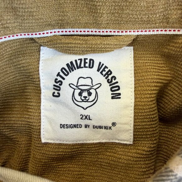 Dubinik Mens Beige Plaid Button-Up Shirt Classic Fit Casual Style Size 2XL - New - Picture 8 of 9